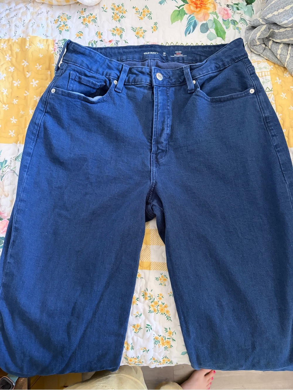 Old Navy Navy Blue High-Rise Curvy OG Loose Jeans
